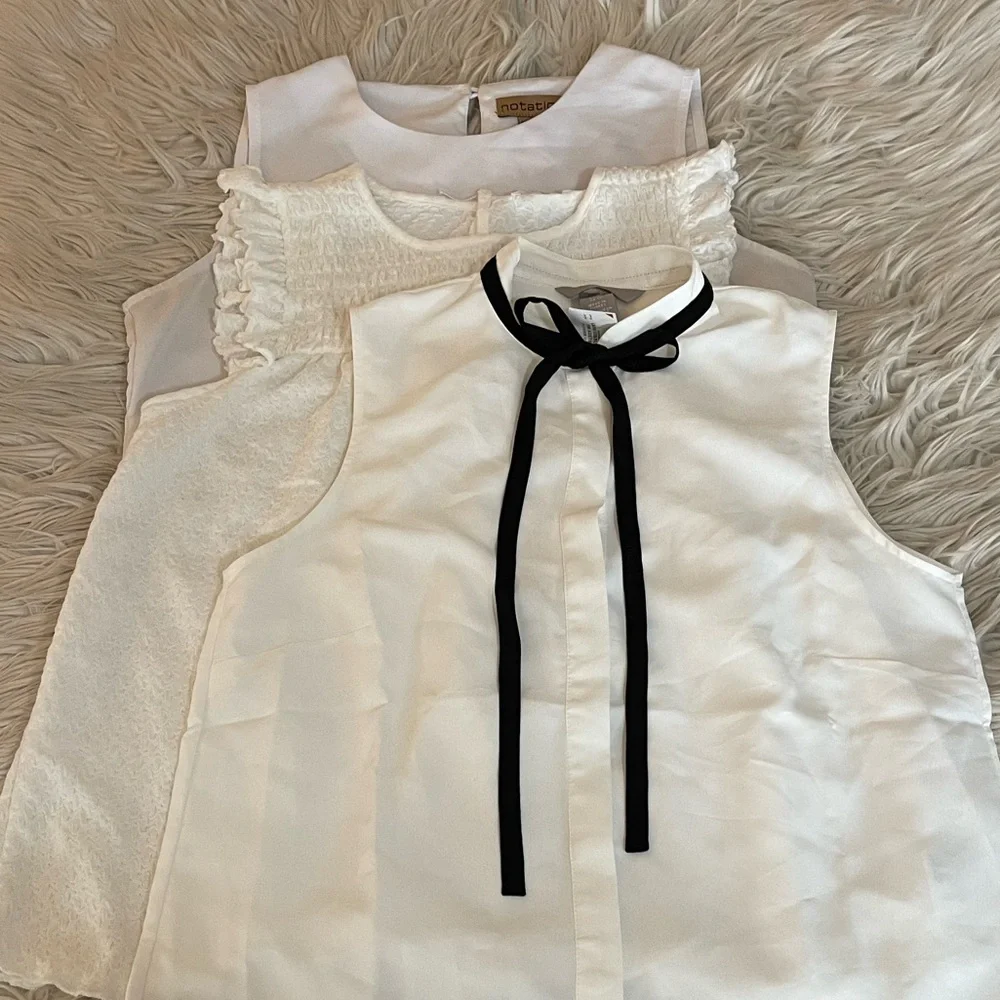 White Dressy Tank Bundle | Set of 3 - Picture 1 of 16